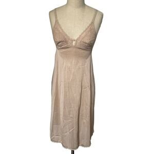 Vintage St. Michaels Slip Dress Lace Bra Lingerie Nude